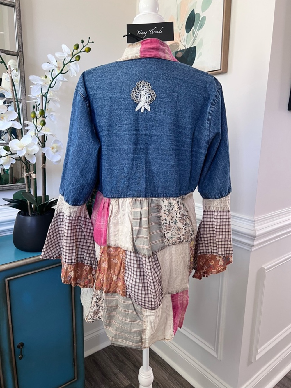 Flash Sale! NWT Young Threads Mixed Media Open Front Kimono/Jacket - Size S - Picture 8 of 15